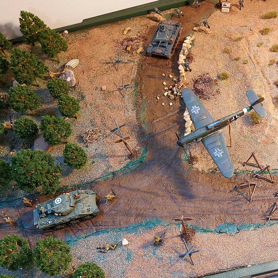 Ajout d'un Messerschmitt Bf 109 qui attaque les alliés en piqué